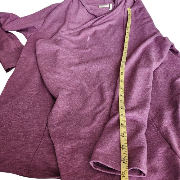 LOGO Lounge Lori Goldstein Open Front Waterfall Cardigan Jacket Size M Purple - Picture 7 of 12